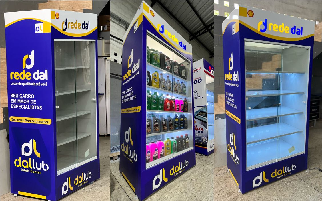 Expositor Rede Dal - DalLub - Com Iluminação - 2 Metros